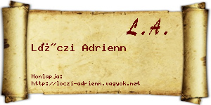 Lóczi Adrienn névjegykártya